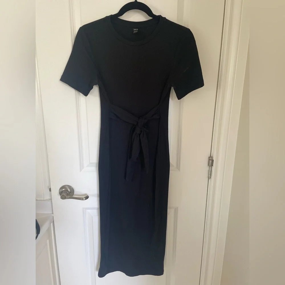 Shein maternity rib knit tie front dress size small (4) - Picture 4 of 7